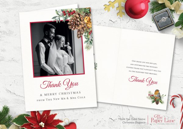 Christmas Elegance A6 Thank You Card