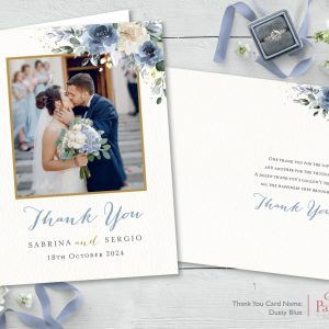Dusty Blue A6 Thank You Card