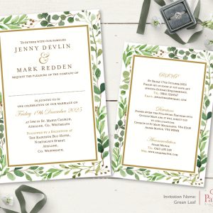 Green Leaf Invitation
