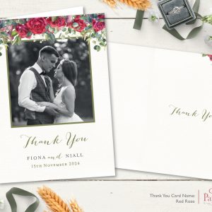 Red Rose A6 Thank You Card