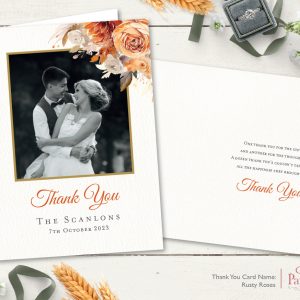 Rusty Roses A6 Thank You Card