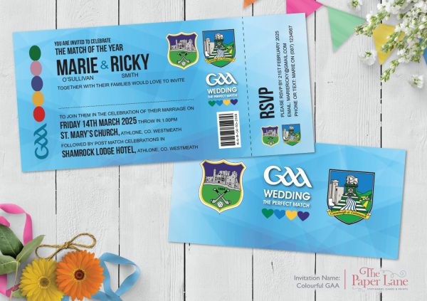 Colourful GAA Ticket Invitation