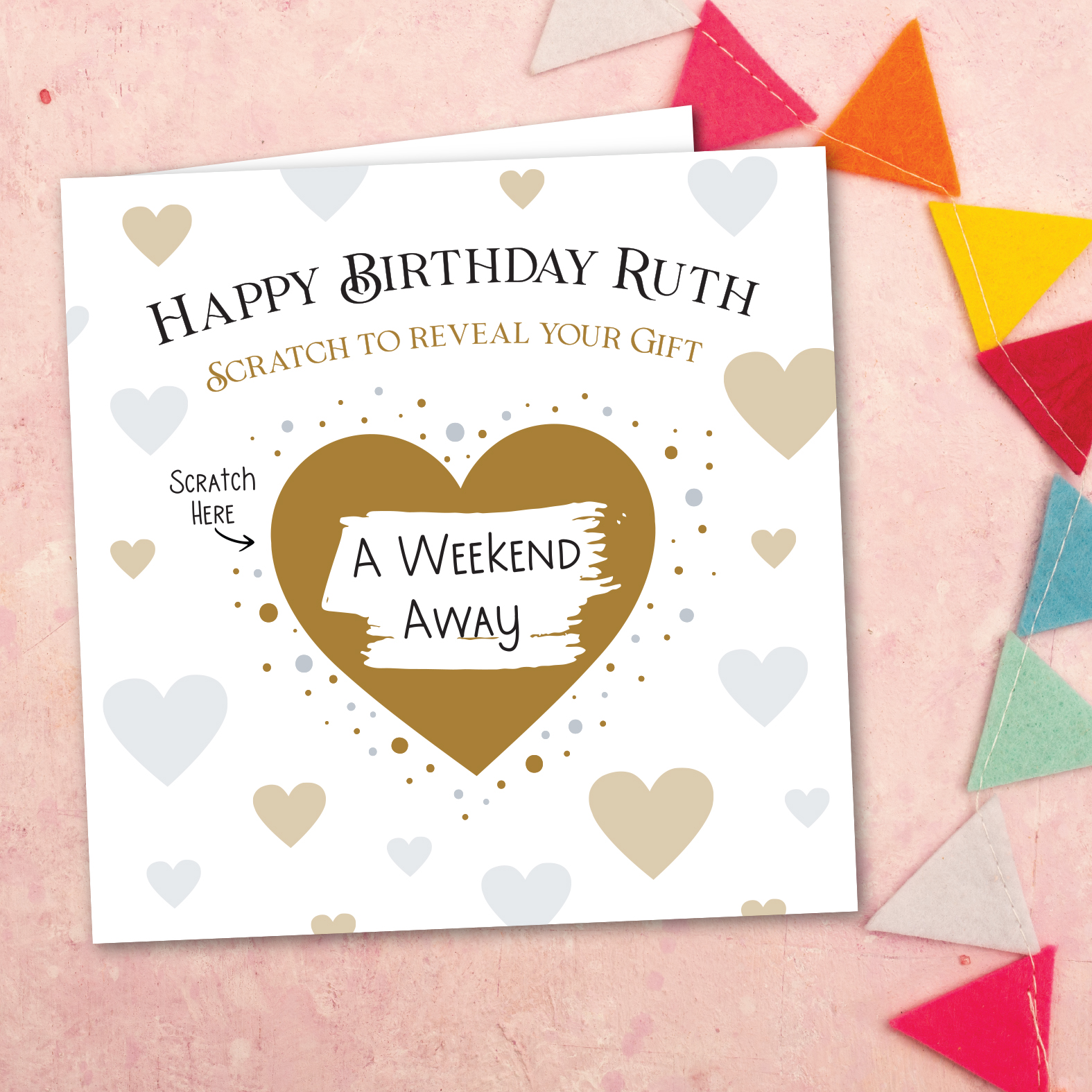 Personalised Hearts Scratch Off Birthday Card - Image 2