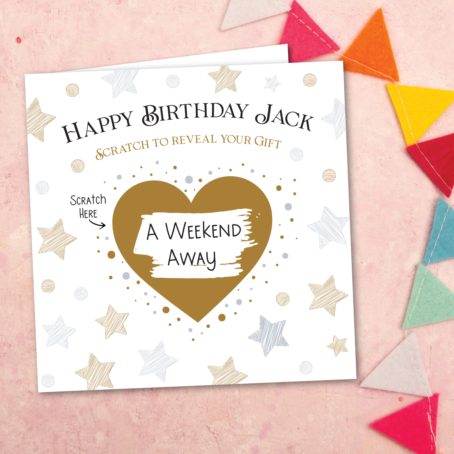 Personalised Stars Scratch Off Birthday Card - Image 2