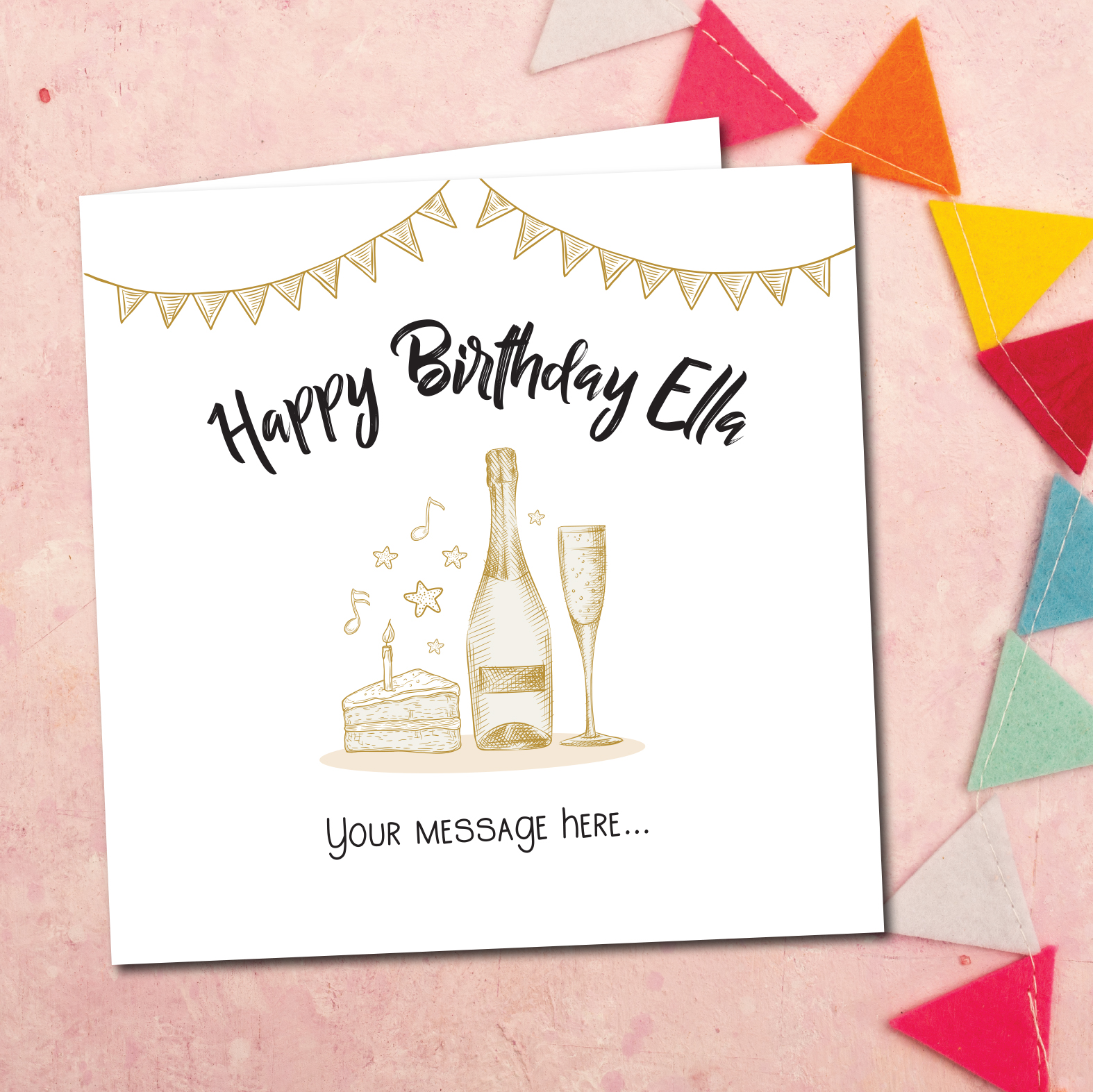 Personalised Gold Birthday Card