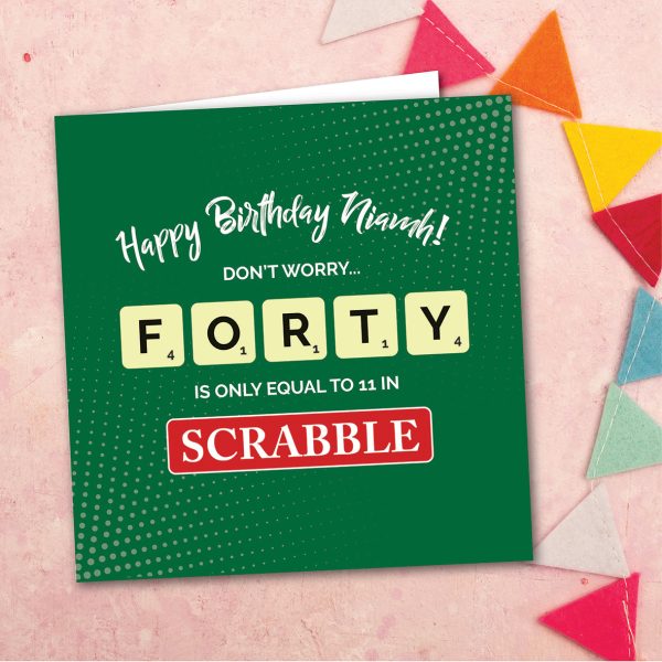 Personalised Scrabble 40th Birthday Card
