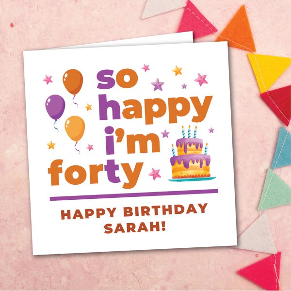 Personalised Shit I'm 40 Birthday Card