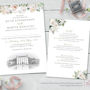 Johnstown Estate Blush Blooms Venue Invitation