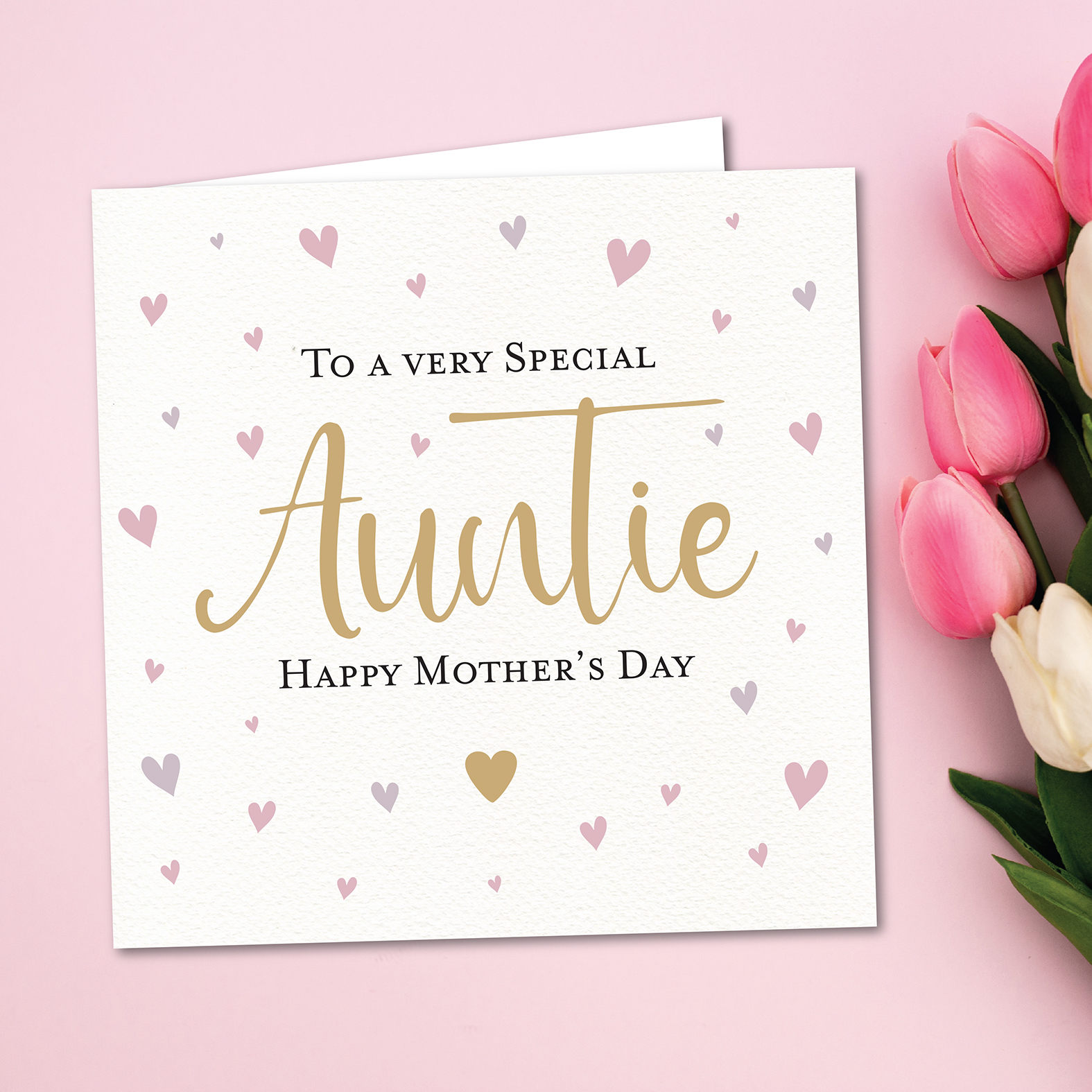 Mothers Day Heart Auntie Greeting Card