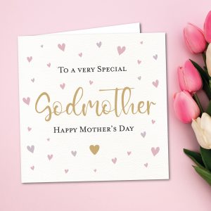 Mothers Day Heart Godmother Greeting Card