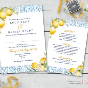 Sicilian Lemons Invitation