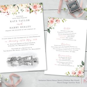 Hodson Bay Hotel Summer Rose Venue Invitation