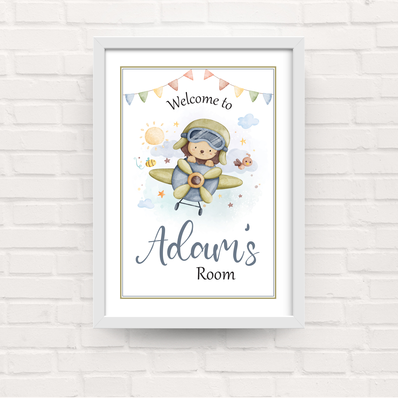 Kids Bedroom Airplane Framed Print