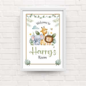 Kids Bedroom Safari Framed Print