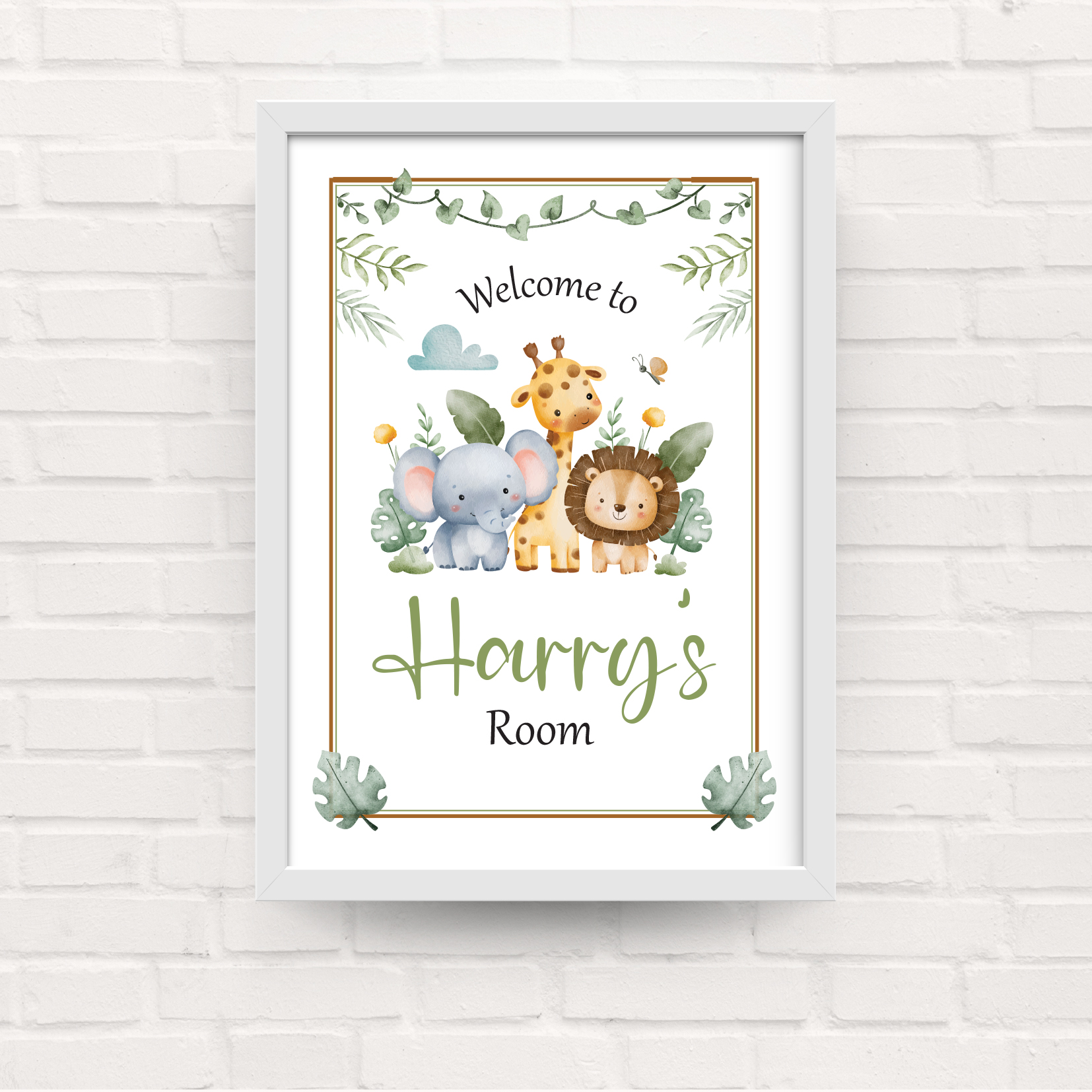 Kids Bedroom Safari Framed Print