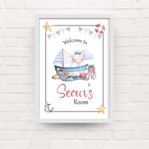 Kids Bedroom Sailor Framed Print - Blue