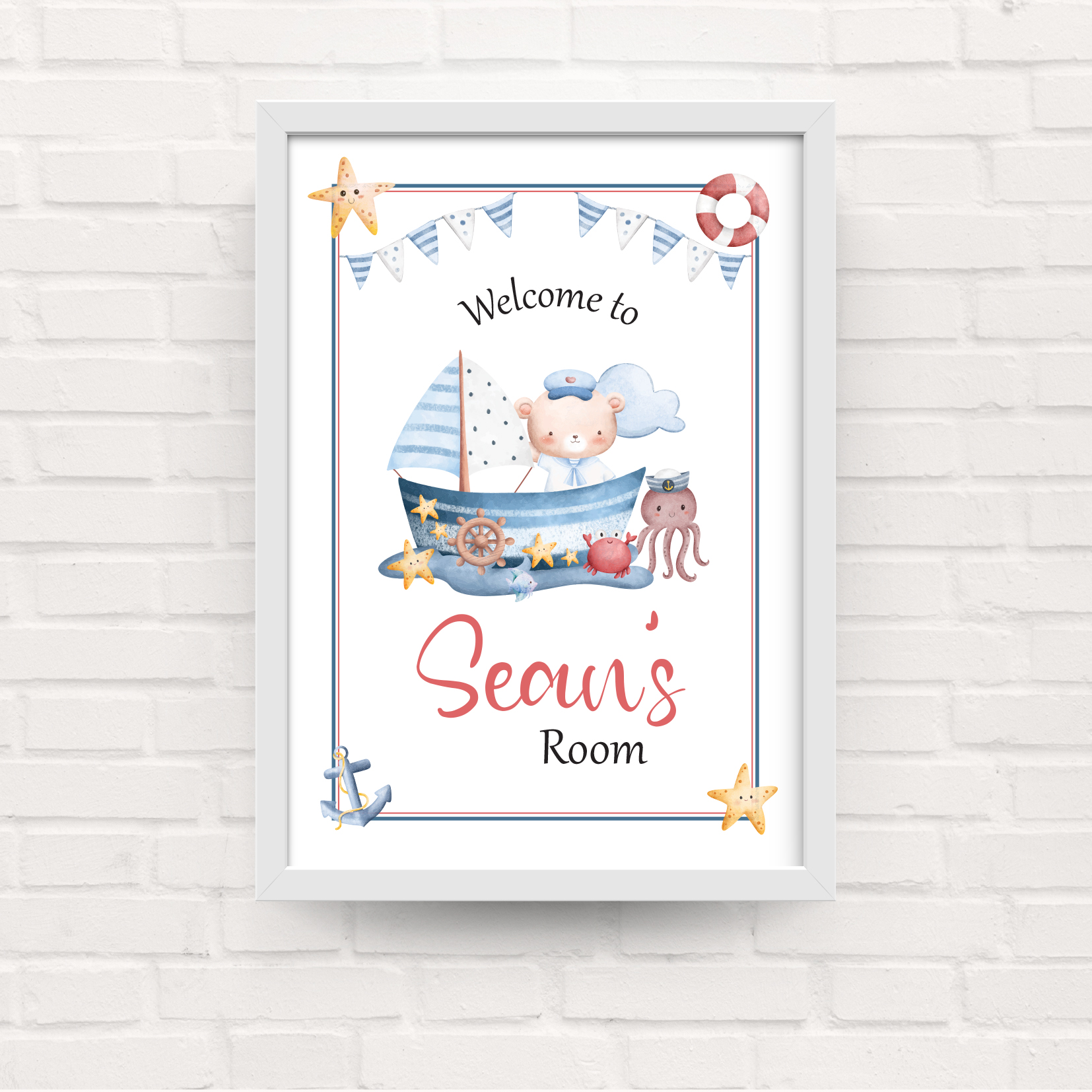 Kids Bedroom Sailor Framed Print - Blue