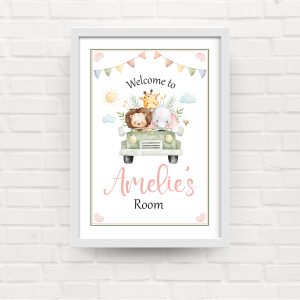 Kids Bedroom Safari Jeep Framed Print