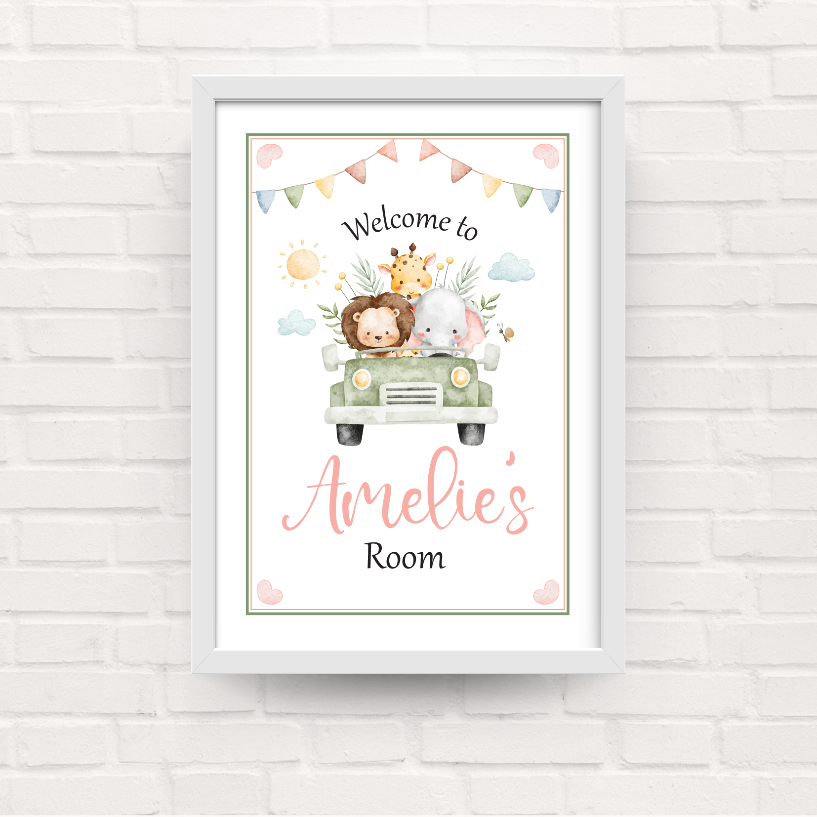 Kids Bedroom Safari Jeep Framed Print