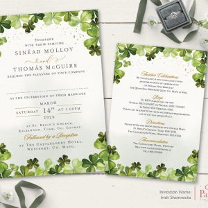 Irish Shamrocks Wedding Invitation