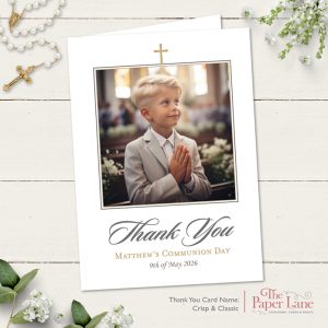 Communion Thank You Card (Crisp & Classic)