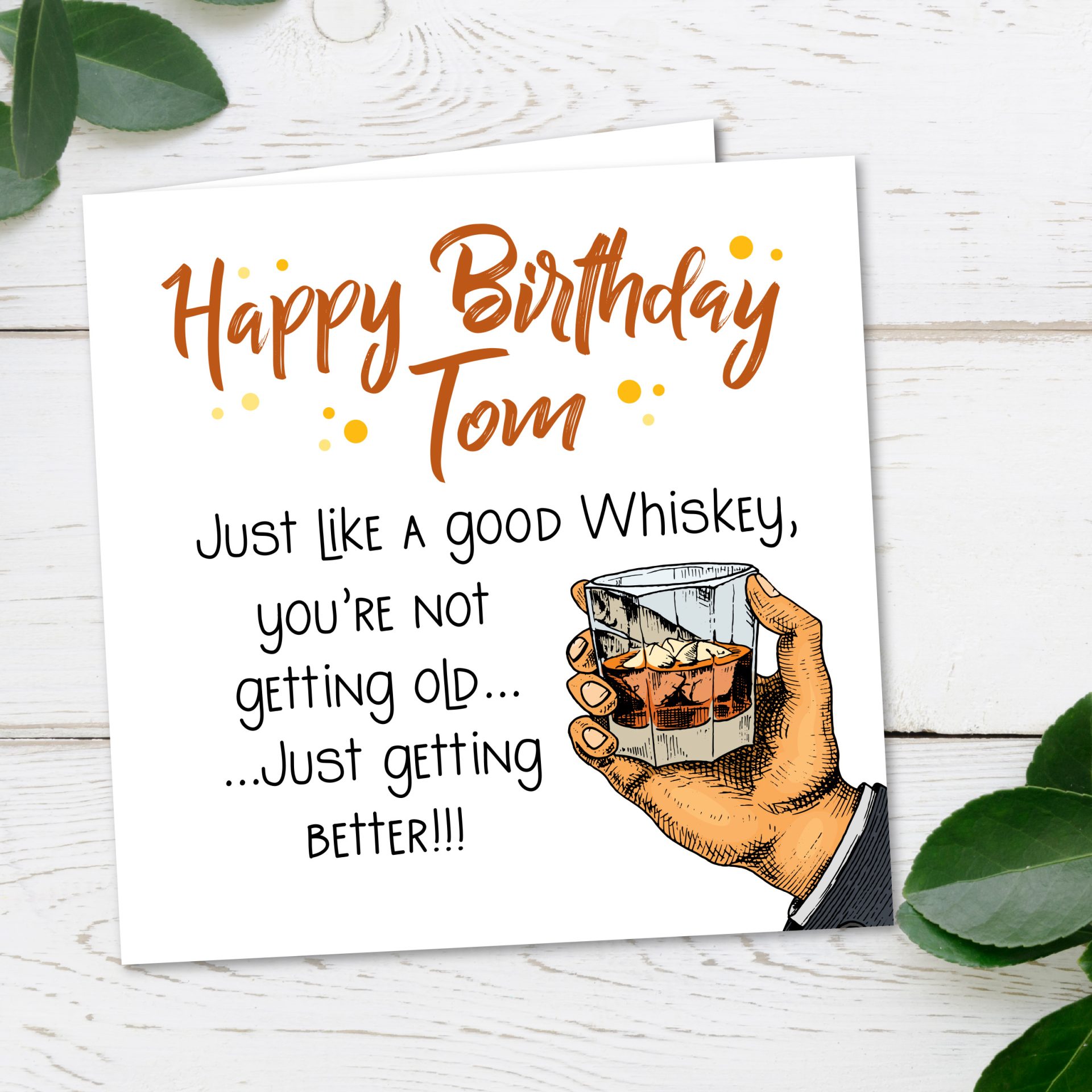 Personalised Whiskey Birthday Card
