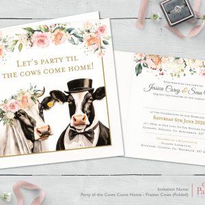 Party til the Cows Come Home Folded Invitation