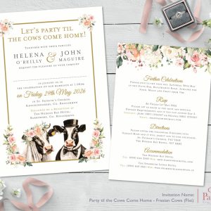 Party til the Cows Come Home Flat Invitation